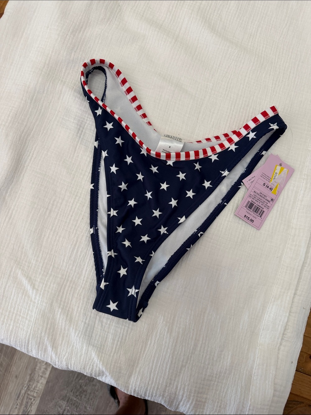 wild fable Navy Star Print Bikini Bottoms with Red & White Trim